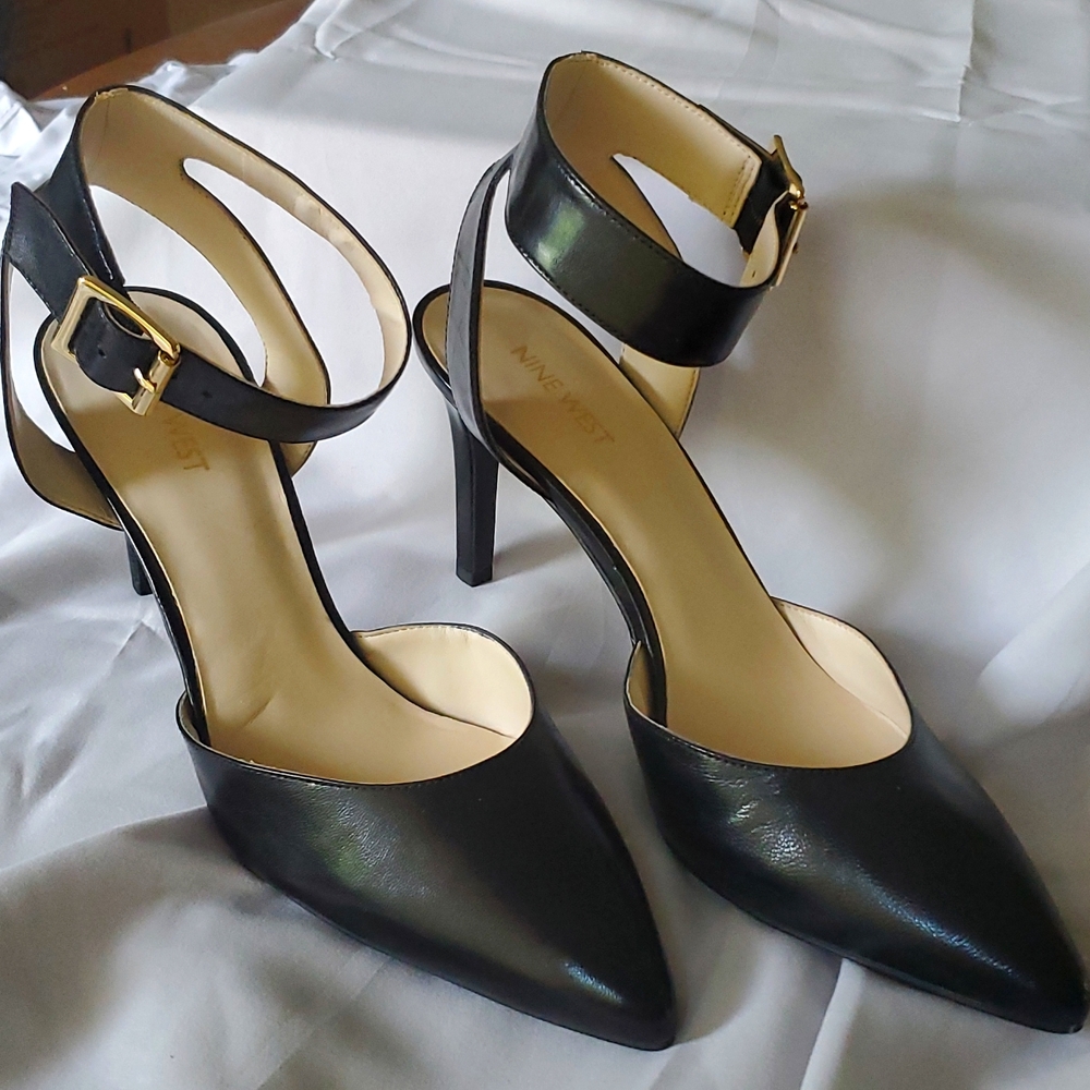 Black Nine West Ankle Heels New w/o Tags